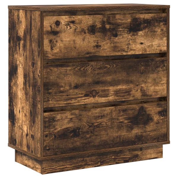 vidaXL Bedside Cabinet Smoked Oak 71 x 34.5 x 75 cm Engineered wood