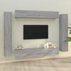 vidaXL 8 Piece TV Cabinet Set Grey Sonoma Engineered Wood