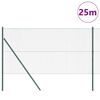 vidaXL Fence Post Green 25 x 1.4 m (25 x 25 mm mesh) Steel and PVC