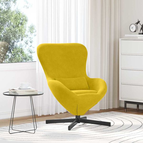 vidaXL Egg Chair Yellow 63 x 73 x 90 cm Velvet