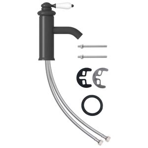 vidaXL Bathroom Basin Faucet Grey 130x180 mm