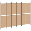 vidaXL 6-Panel Room Divider Beige 300 x 220 cm Fabric