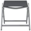 vidaXL Folding Footrest Black and Silver Textilene and Aluminium
