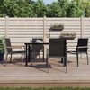 vidaXL 5 Piece Garden Dining Set Black Textilene and Steel