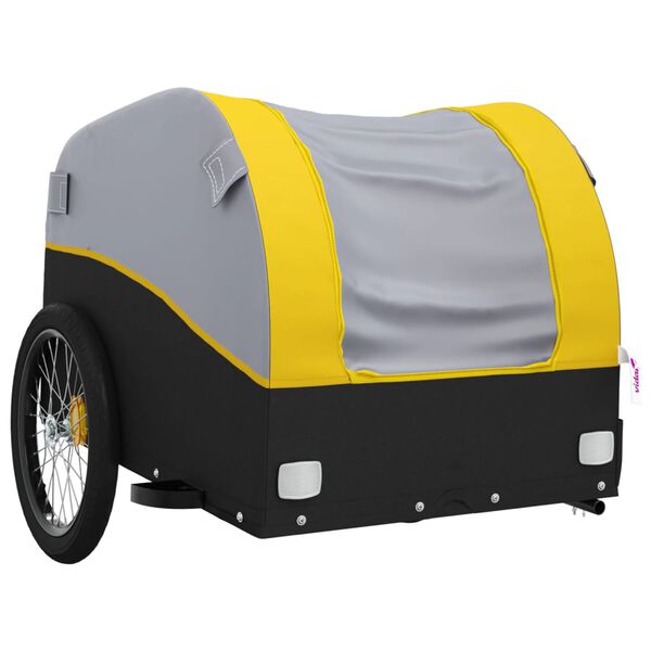 vidaXL Bike Trailer Black and Yellow 45 kg Iron