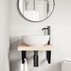 vidaXL Basin Shelf Wall Mounted Steel and Solid Wood Beech