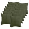 vidaXL Cushion Cover 12 pcs ALMELO Green 45 x 45 cm Corduroy