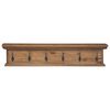 vidaXL Wall Mounted Coat Rack Natural 100 x 10 x 20 cm Solid Teak Wood