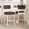 vidaXL Bar Chairs 2 pcs Solid Wood Rubber and Faux Leather