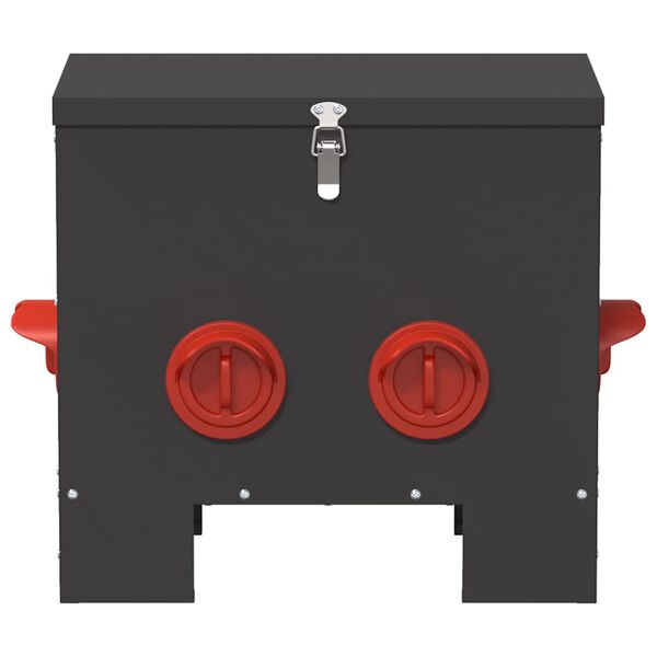 vidaXL Chicken Feeder Black 40.5 x 25 x 38 cm Cold-Rolled Steel