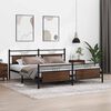 vidaXL Metal Bed Frame without Mattress Brown Oak 200x200 cm