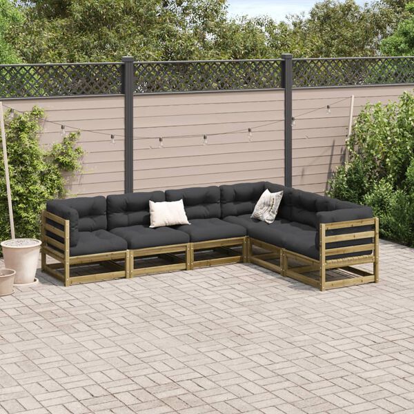 vidaXL 6 Piece Garden Sofa Set Impregnated Wood Pine