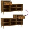 vidaXL Shoe Cabinet Smoked Oak 102x36x60 cm Engineered Wood