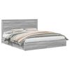 vidaXL Storage Bed Grey Sonoma 200 x 200 cm Engineered Wood