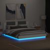 vidaXL Bed Frame with LED without Mattress White 160x200 cm