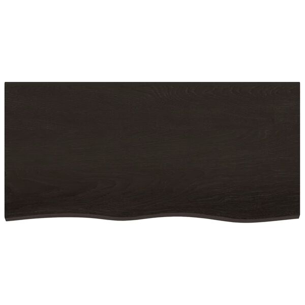 vidaXL Wall Shelf Dark Brown 100x50x(2-4) cm Treated Solid Wood Oak