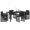 vidaXL Garden Dining Set 5 pcs Black Poly Rattan