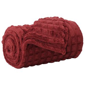 vidaXL Throw Blanket Bordeaux Red 240 x 220 cm 1.37 kg Fleece