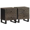 vidaXL Bedside Cabinets 2 pcs Black 40x33x46 cm Solid Wood Mango