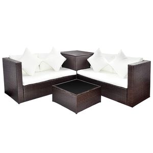 vidaXL Patio Furniture | Brown | PE rattan | Medium | Removable Covers