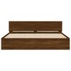 vidaXL Bed Frame with LED without Mattress Brown Oak 180x200 cm Super King