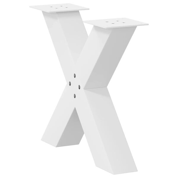 vidaXL Coffee Table Legs X-Shaped 2 pcs White 50x(42-43) cm Steel
