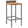 vidaXL Bar Stools 4 pcs Grey Poly Rattan and Solid Wood Acacia