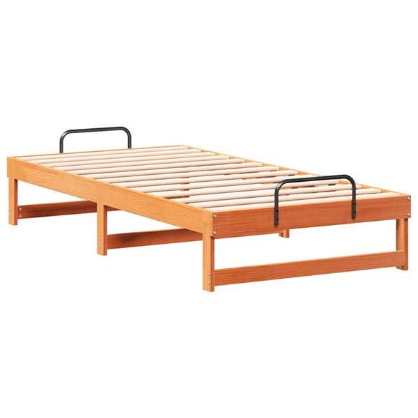 vidaXL Bed Frame Brown 90 x 190 cm Solid Pine Wood