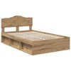 vidaXL Bed Frame Artisian Oak 120 x 200 cm Solid Pine Wood