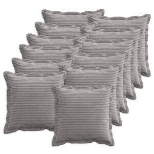 vidaXL Cushion Cover 12 pcs HOUTEN Light Grey 40 x 40 cm Corduroy