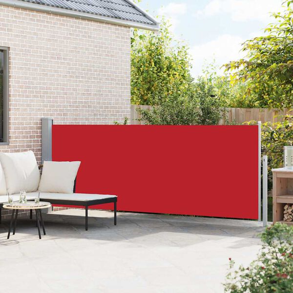 vidaXL Patio Retractable Side Awning 140x500 cm Red