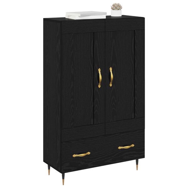 vidaXL Highboard Black Oak 69.5 x 31 x 115 cm Engineered Wood