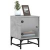 vidaXL Bedside Cabinets with Glass Doors 2 pcs Concrete Grey 35x37x50 cm