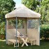 vidaXL Foldable Party Tent Pop-Up with 2 Sidewalls Beige