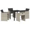 vidaXL Garden Dining Set 5 pcs Light Grey Poly Rattan
