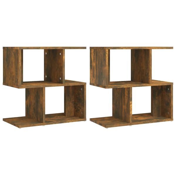 vidaXL Bedside Cabinets 2 pcs Smoked Oak 50x30x51.5 cm Engineered Wood