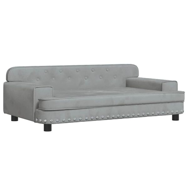 vidaXL Kids Sofa Light Grey 90x53x30 cm Velvet