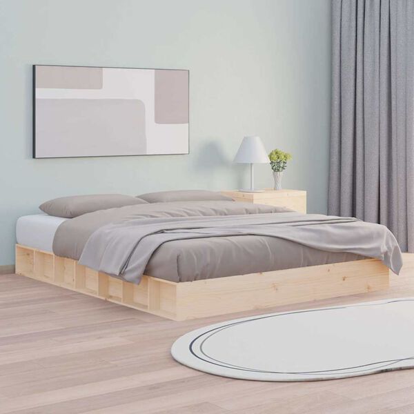 vidaXL Bed Frame without Mattress 180x200 cm Super King Super King Size Solid Wood