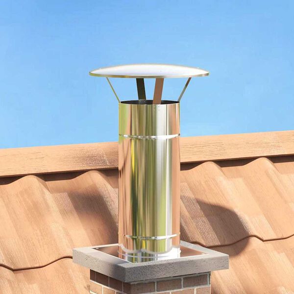 vidaXL Rain Cover Chimney Silver 35 x 35 x 20 cm Stainless Steel