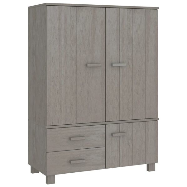 vidaXL Wardrobe HAMAR Light Grey 99x45x137 cm Solid Wood Pine