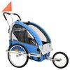 vidaXL 2-in-1 Bike Trailer & Stroller Blue and Grey
