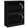 vidaXL Shoe Cabinet Black 63x24x81 cm Engineered Wood