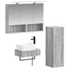 vidaXL Bathroom Cabinet Set 4 pcs Grey Sonoma 50 x 14.5 x 70 cm