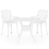 vidaXL 3 Piece Bistro Set Cast Aluminium White