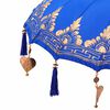 vidaXL Parasol with Base Blue 95 x 95 x 260 cm Cotton and Wood