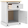 vidaXL Bedside Table with Drawer White 45 x 35 x 64 cm Solid Pine Wood