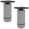 vidaXL Furniture Feet Adjustable 2 pcs White 64 x 64 x 100 mm PP