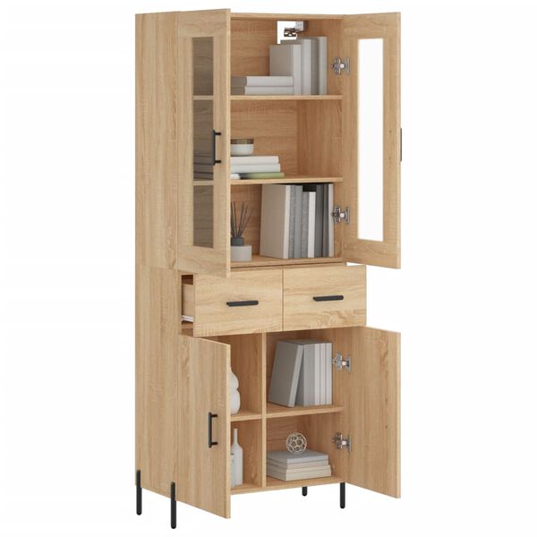 vidaXL Highboard Sonoma Oak 69.5x34x180 cm Engineered Wood