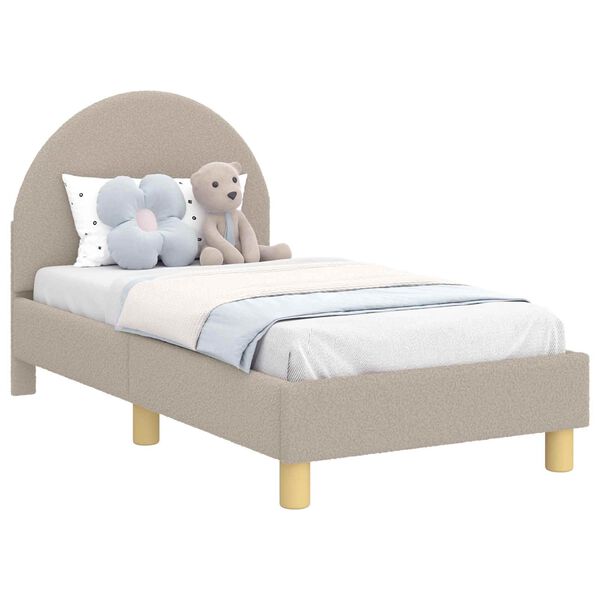 vidaXL Toddler Bed Frame with Headboard Light Grey 70 x 140 cm