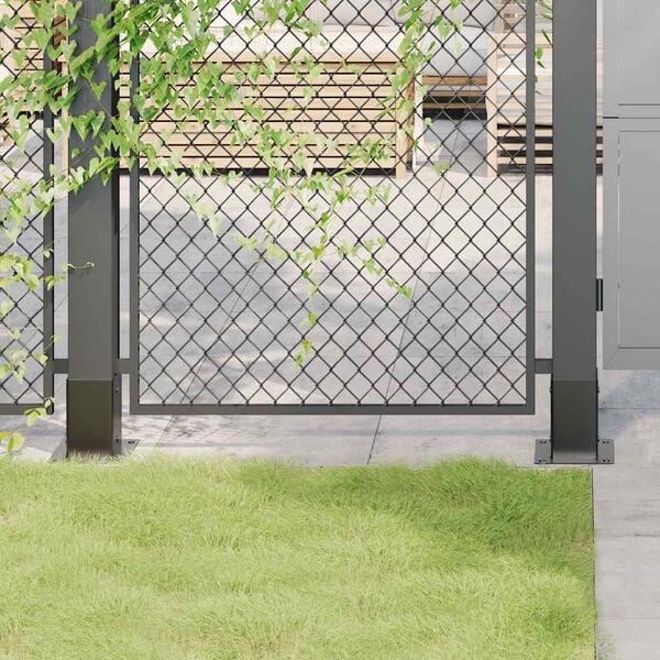vidaXL Post Bases Square 4 pcs Anthracite 81x81 mm Powder-coated Steel